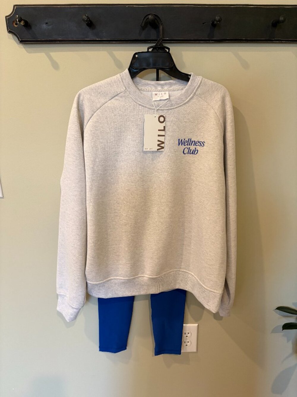 Wilo the Label 'Wellness Club' Sweatshirt + Cobalt Blue Leggings Set (NWT)